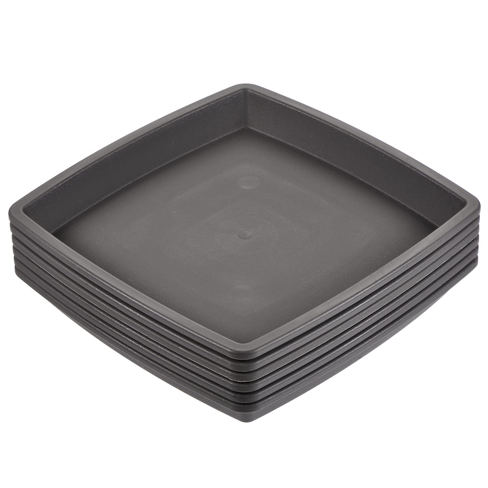 sourcing map Plant Pot Saucer 6 Inch Plastic Square Flower Drip Tray for Indoor Outdoor, Brown Pack of 6