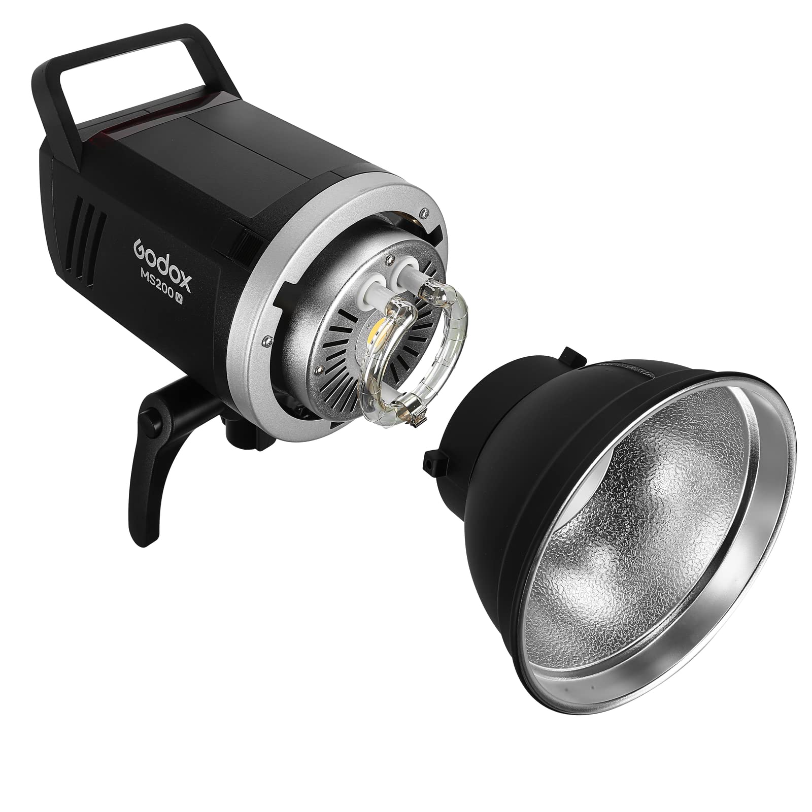 Godox MS200V MS200-V 200W Studioblitz mit aufgewerteter LED Modellierungslampe,2.4G Drahtlos X-System Bowens Mount Studio Strobe, mit 10 W LED-Einstelllampe für Mode,Werbung, Fotografie