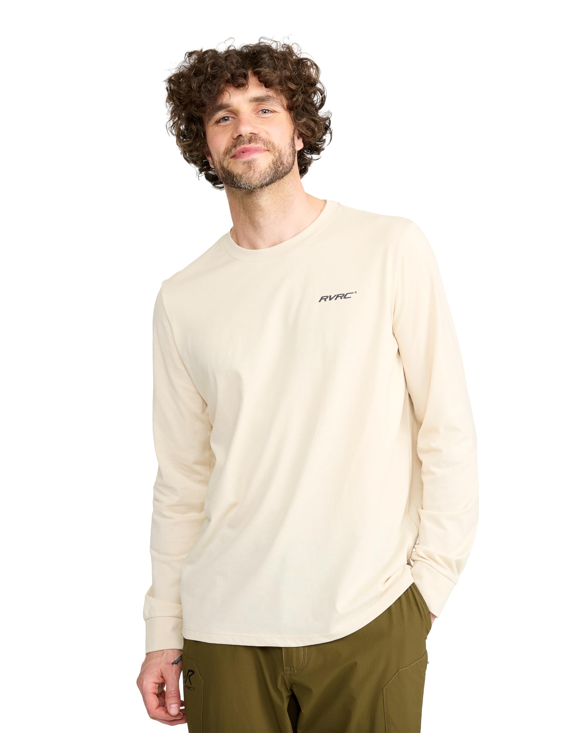 RevolutionRace Easy Graphic Long-Sleeved T-Shirt da Uomo, T-Shirt da Uomo a Maniche Lunghe, Morbida ed Elastica