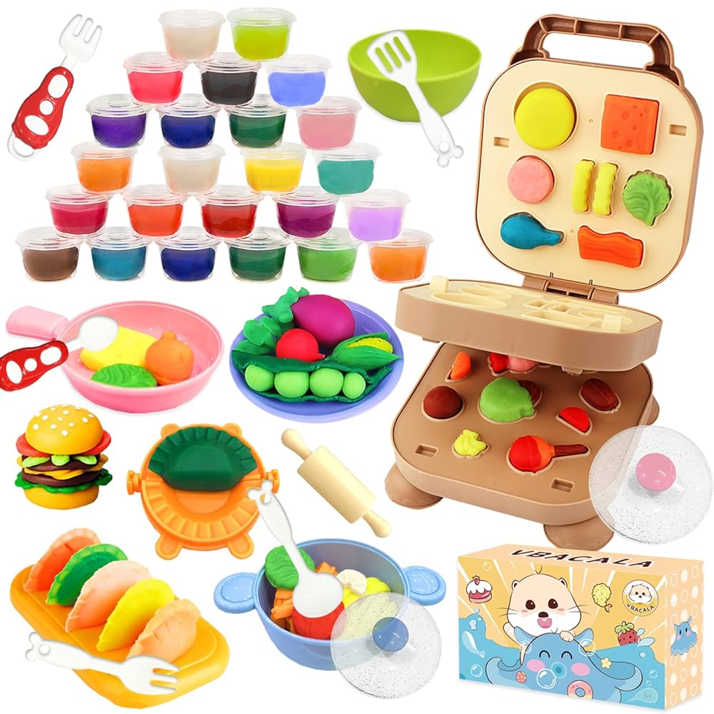 Amazon.co.jp: VBACALA ねんど 小麦粘土 24色 ねんどおもちゃ