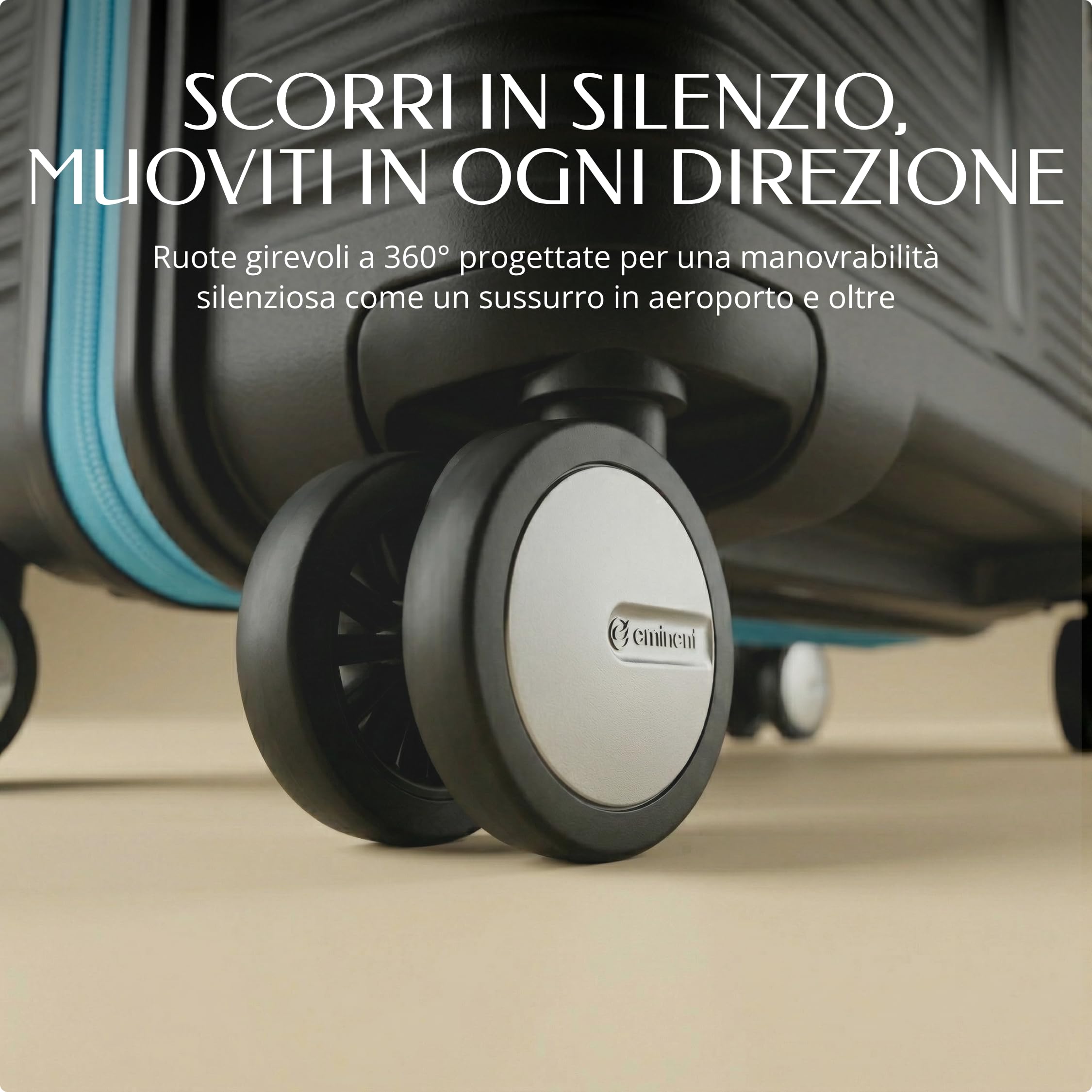 Eminent Finno Valigia Grande 23 kg da Stiva, Trolley XL 158 cm Leggero | Valigia grande XXL rigida, 3,9 kg, 110L, 158 cm per 23 kg da stiva, espandibile 77x51x30/34, polipropilene, Nero