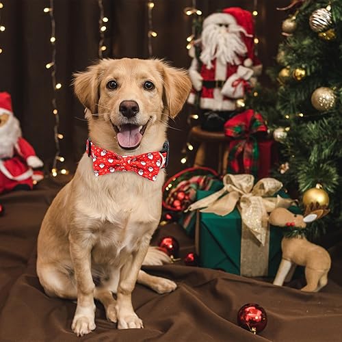 Miniatura 4 de Collar de Navidad para perro, ajustable, suave, con lazo, color rojo, lindo collar de perro de Papá Noel para perros pequeños, medianos y grandes,