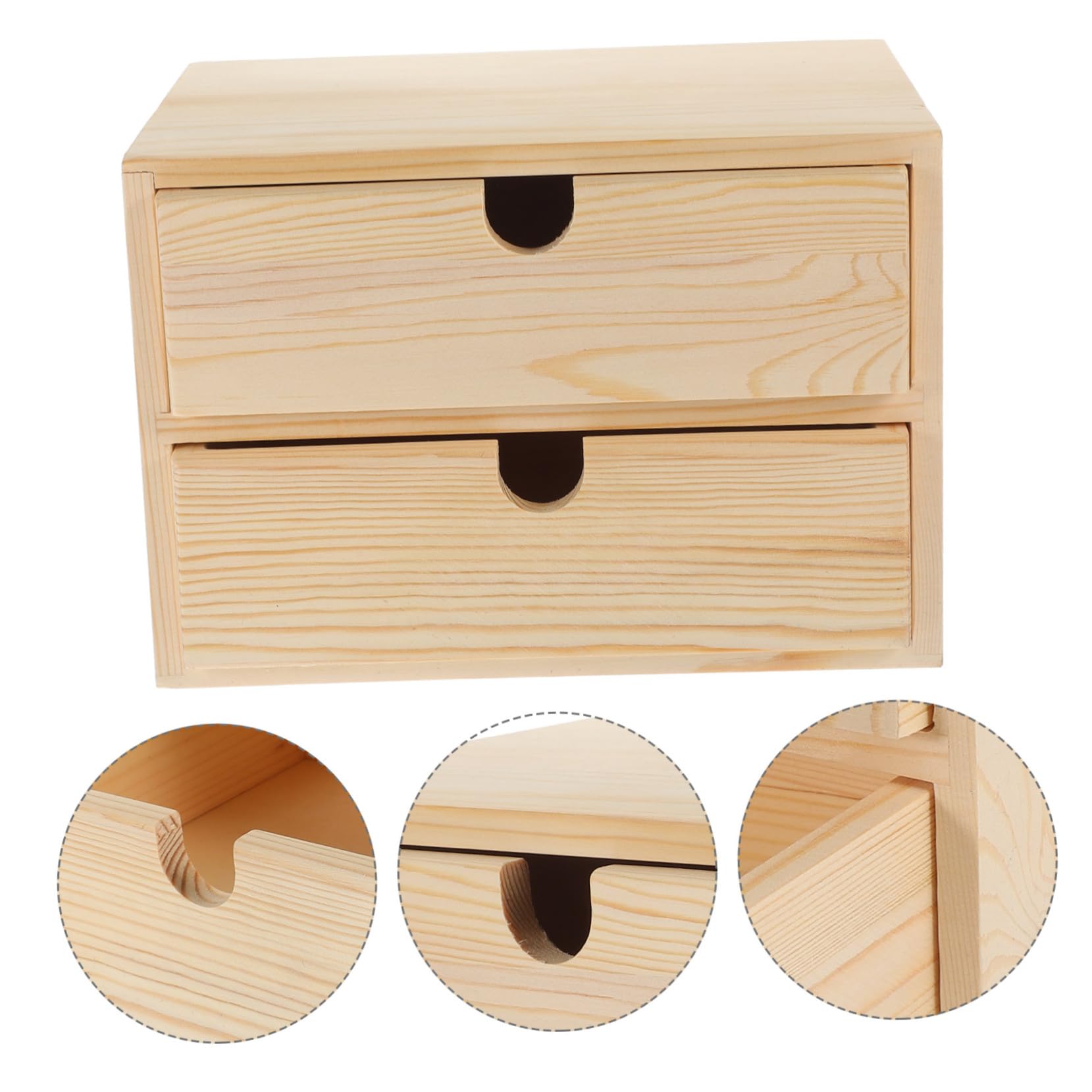 BESTYASH Schreibtisch Organizer aus Holz mit Schubladen Aufbewahrungsbox für Schreibtisch Schmuckschublade für Kleinigkeiten Holzbox für Schreibwaren