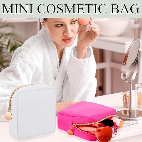 Miniatura 6 de Paterr 50 bolsas de maquillaje de nailon, mini bolsa de cosméticos a granel con cremallera, bolsa de maquillaje pequeña de viaje, organizador de