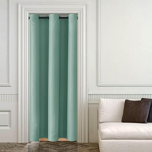 Miniatura 150 de DWCN Cortinas para puerta francesa: cortina térmica con bolsillo para barra para puertas con ventana de cristal, puertas de cocina y patio