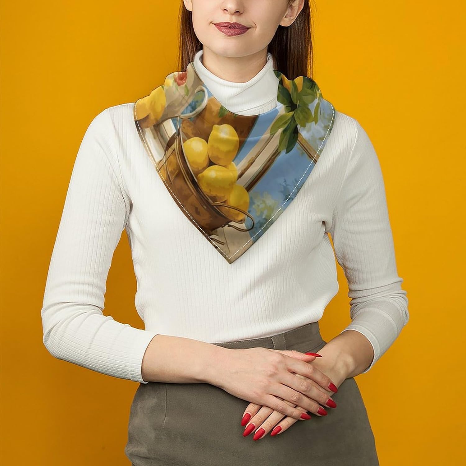 Lemon Multi-purpose Bandana Print Square Scarf image 5
