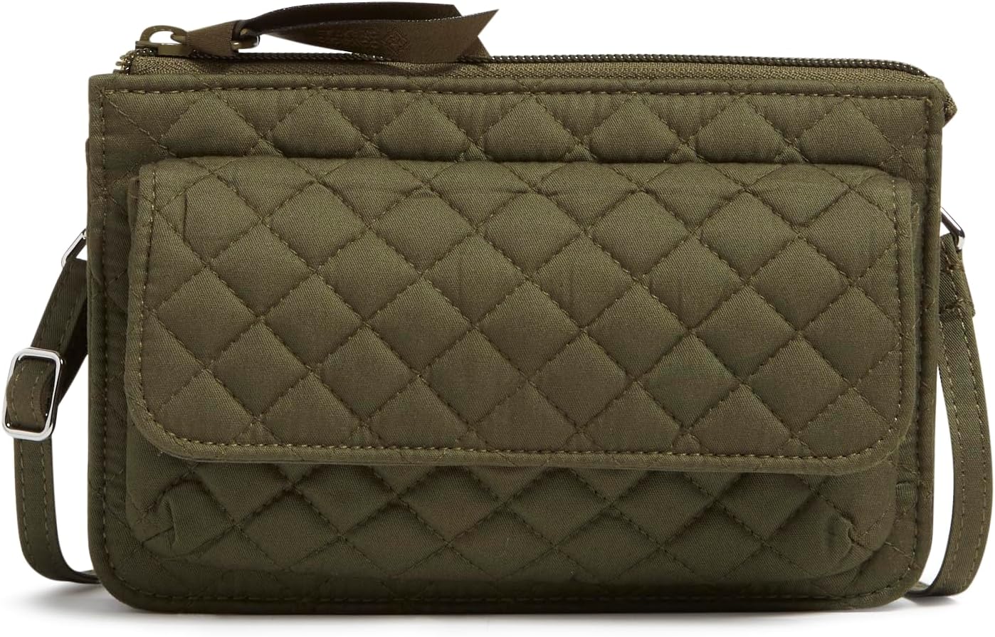 Vera Bradley Women's Cotton Wallet Crossbody Purse with RFID Protection