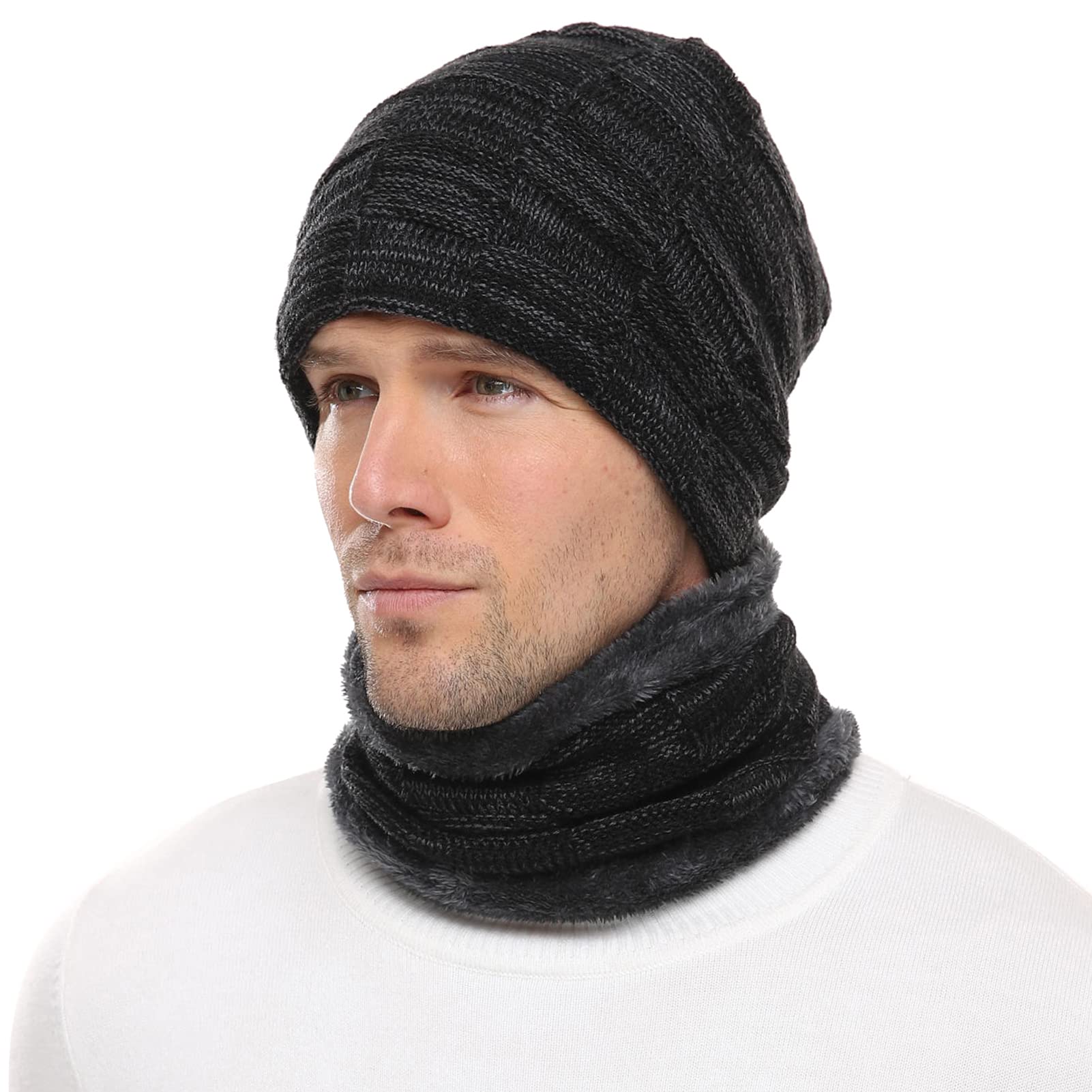 Warm Knit Hats Skull Cap Neck Warmer 