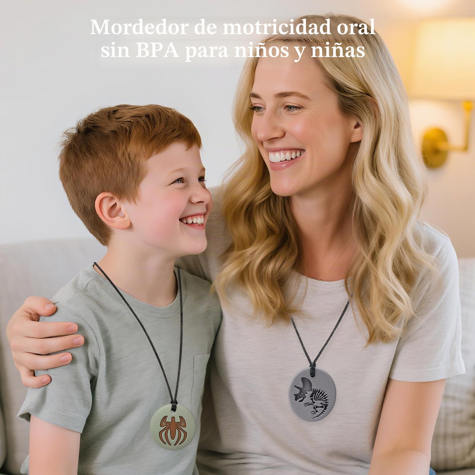 CLDY Collar sensorial masticable para autismo y TDAH, paquete de 5 juguetes masticables de silicona de gradoalimenticio para nifios, mordedor motor oral sin BPA paranifios y nifias