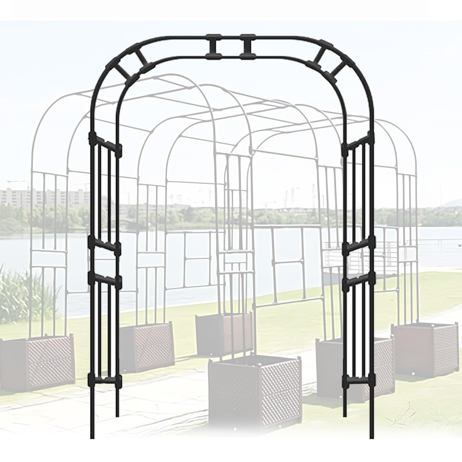 Arche de jardin grand format 2,20x2,40m | Tonnelle métallique support de plantes