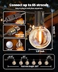 Lumières de patio VIPAR, 30 pi 13 ampoules G40, lumières extérieures étanches, suspendues, dimmables, connectables pour balcon, jardin, porche, terrasse, décoration de jardin, 2700K