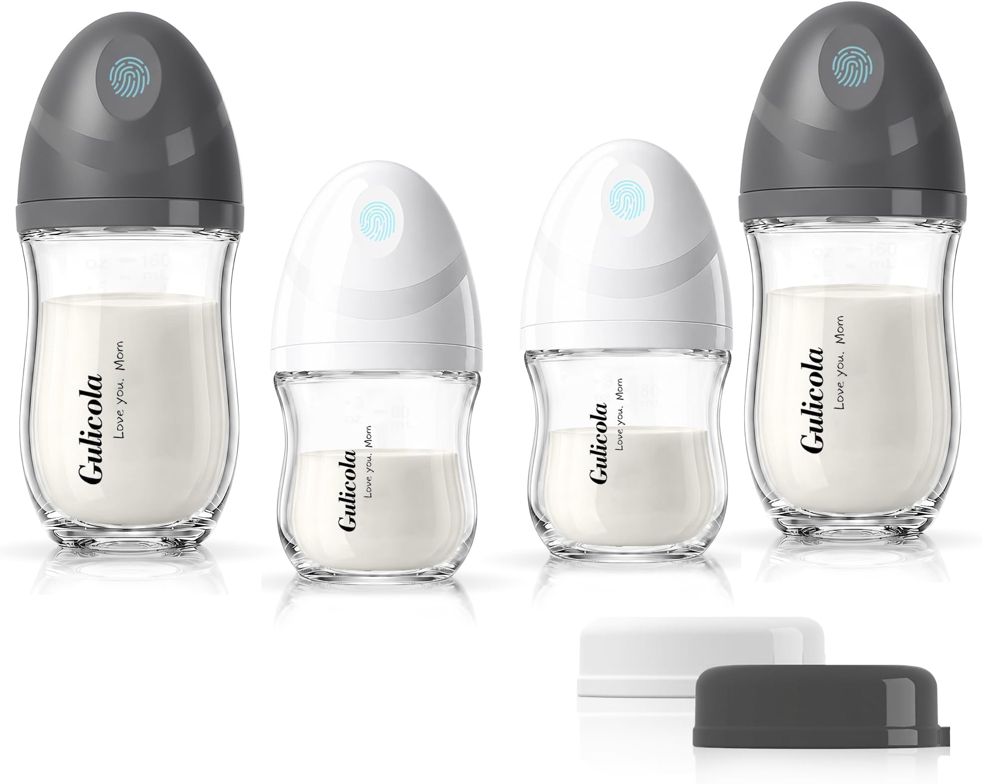 Gulicola Baby Glass Bottles (Gift Set 4 pcs, Classic)