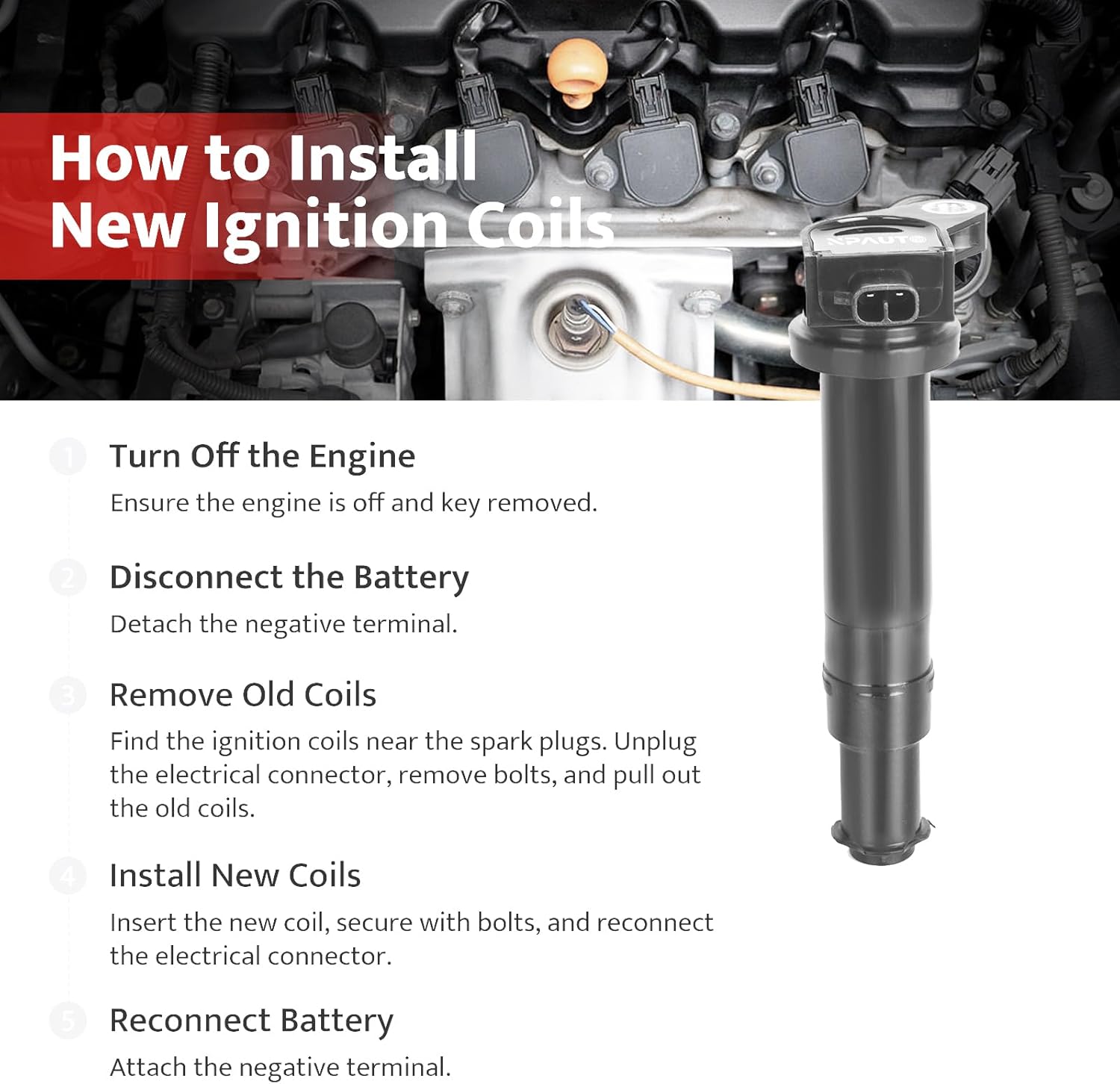 Ignition Coil Packs & Spark Plugs Fit for 1.6L 1.6 Hyundai Accent Kia Rio 5 Rio5 2006 2007 2008 2009 2010 2011, UF499 C1543, Set of 4