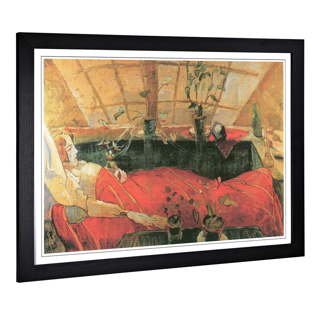 Big Box Art Framed Print of Walter Gramatte Sonia Design | Wall Art Picture | Home Decor for Kitchen, Living, Dining Room, Lounge, Bedroom, Hallway, Office, Black, A2 / 24.5x18 Inch / 62x45cm