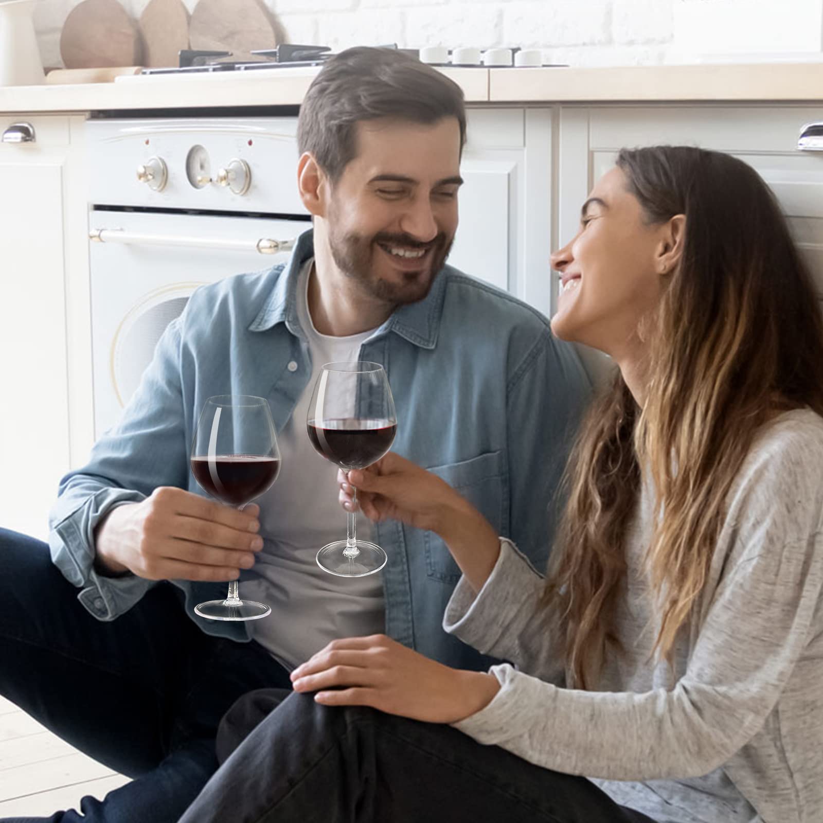 crayline Juego de 6 copas de vino de plástico (15 onzas), copas de vino irrompibles con tallo, 100% Tritan y sin BPA, aptas para lavavajillas, impresionantes para piscina, playa, viajes, piscina
