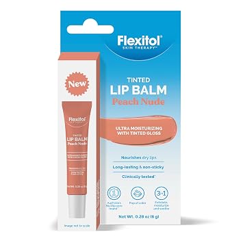 Flexitol Tinted Lip Balm, Peach Nude, Therapeutic, 2.5% Urea | .28oz