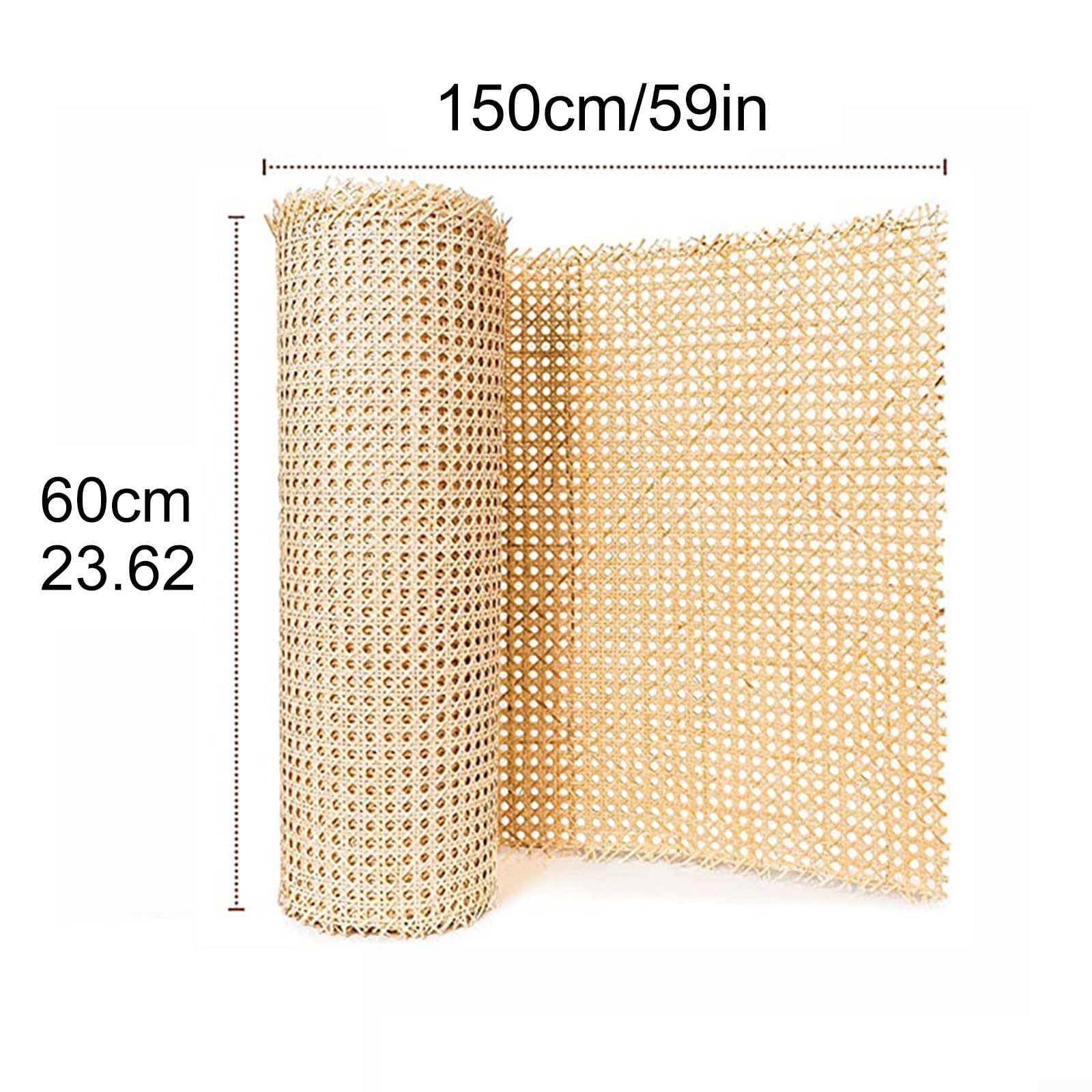 Rotolo di rete in rattan naturale, rotolo di fettuccia per mobili, sedie, armadietti, soffitti (60 x 150 cm)