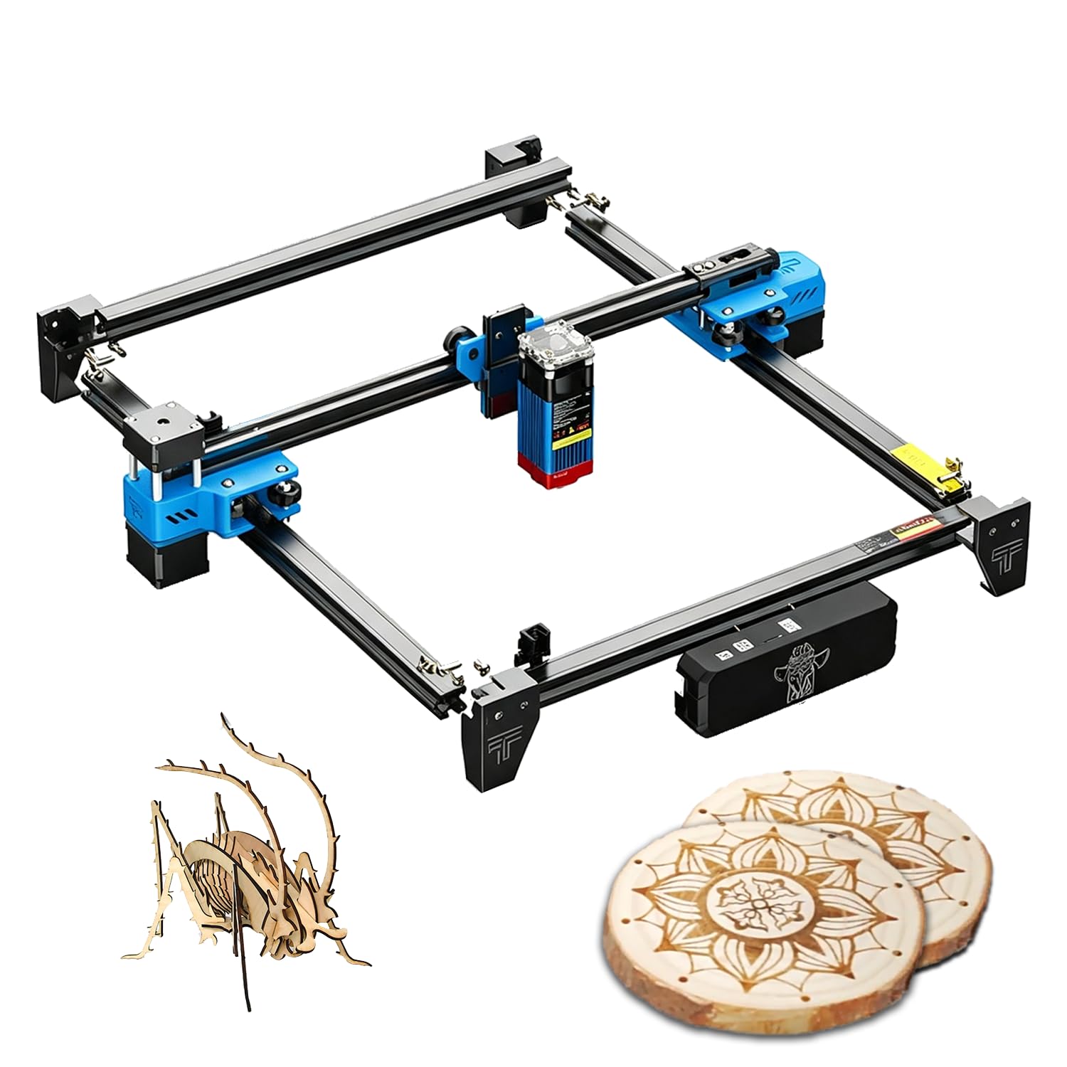 Máquina grabadora láser portátil de 10 W, cortadora CNC de Escritorio para Madera, bambú, Papel, Cuero, acrílico y proyectos de Taller Creativo. TTS-55