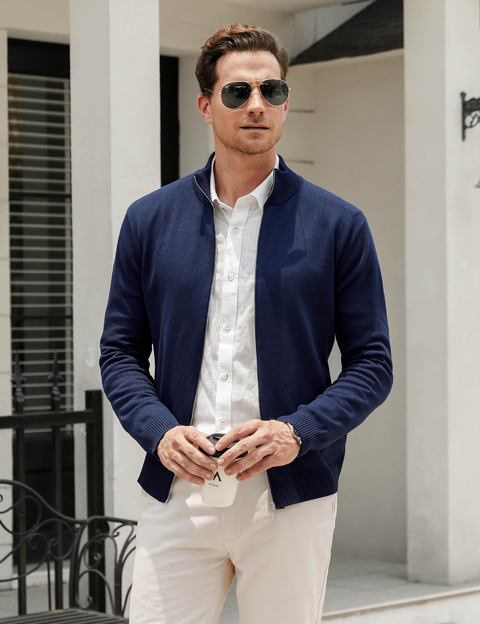 iClosam Maglione Uomo Invernali Pullover Giacca in Maglia Maglione con Zip Maglioncino Pullover Invernale Tenere Caldo