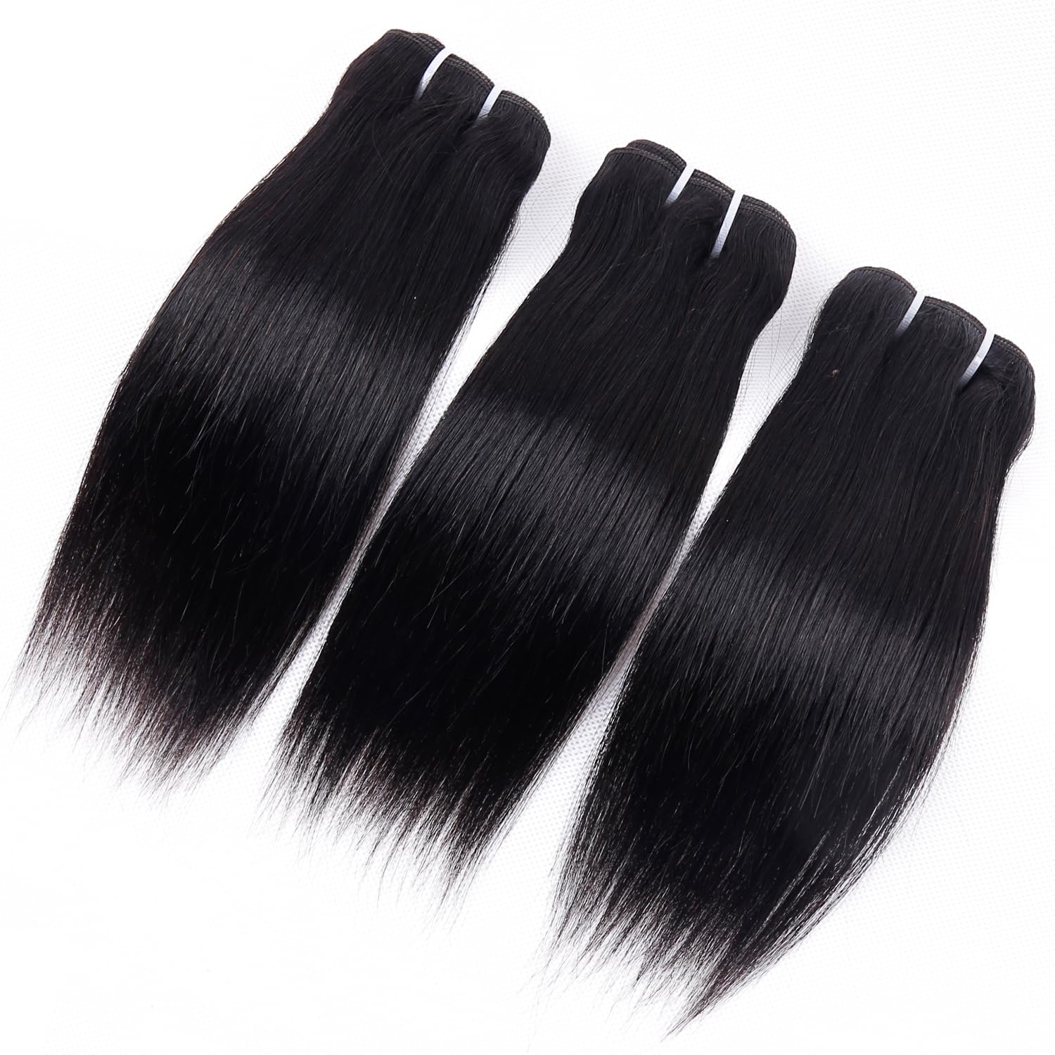 Human Hair Bundles 10 Inch 12A Straight 3 Bundles Human Hair Short 100% Unprocessed Virgin Brazilian Hair Weave Natural Black Deals for Women (10 10 10 - Image 3