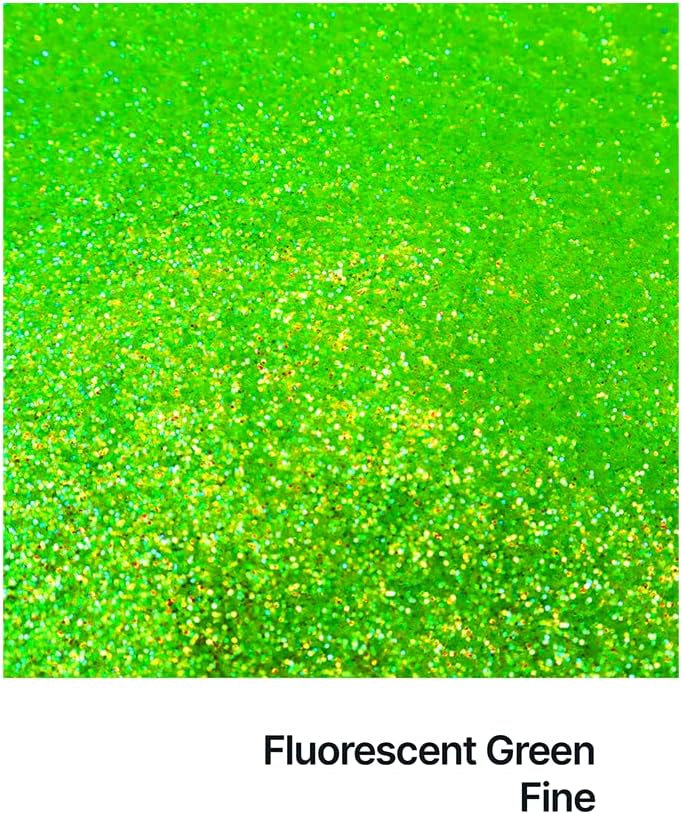 Hemway Glitter Shaker Fluorescent Green 110g Fine, Craft Glitter Shaker for Resin & Epoxy Crafts, Christmas Art Supplies - Image 3