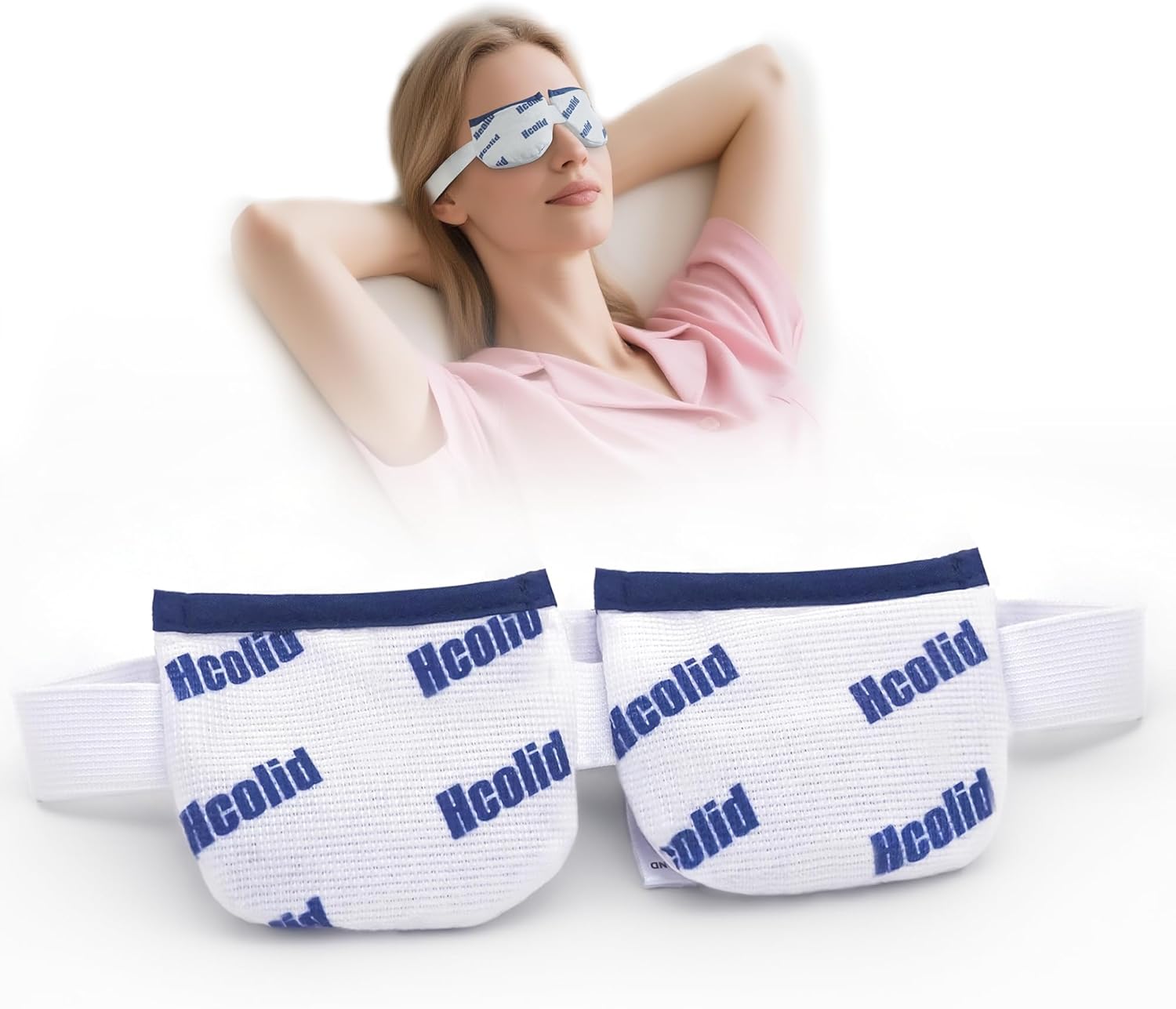 Heated Eye Mask for Dry Eyes Microwavable Eye Compress Moist Heat Eye Pad White 1pc