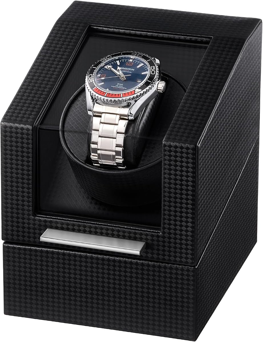 ProCase Watch Winder for Automatic Watches, Single Automatic Watch Winder Rotator Shaker Box with Quiet Motor and Flexible Pillow, Rotating Watches Case Gifts for Men Women -1 Slot