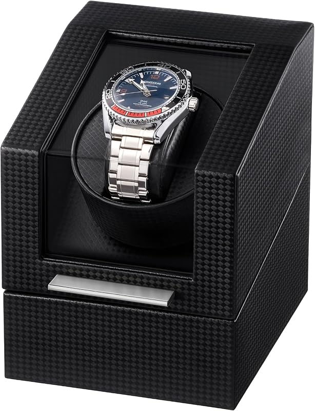 ProCase Watch Winder for Automatic Watches, Single Automatic Watch Winder Rotator Shaker Box with Quiet Motor and Flexible Pillow, Rotating Watches Case Gifts for Men Women -1 Slot