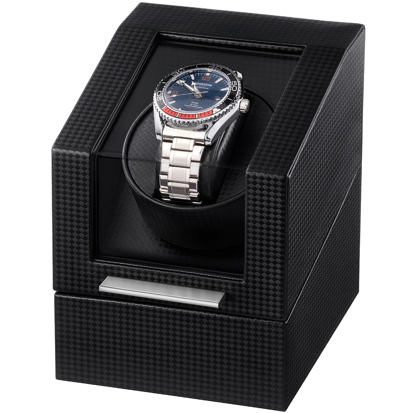 HVMBEUGOS Watch Winder for Automatic Watches, Single Automatic Watch Winder Rotator Shaker Box with Quiet Motor and Flexible Pillow, Rotating Watches Case Gifts for Men Women -1 Slot