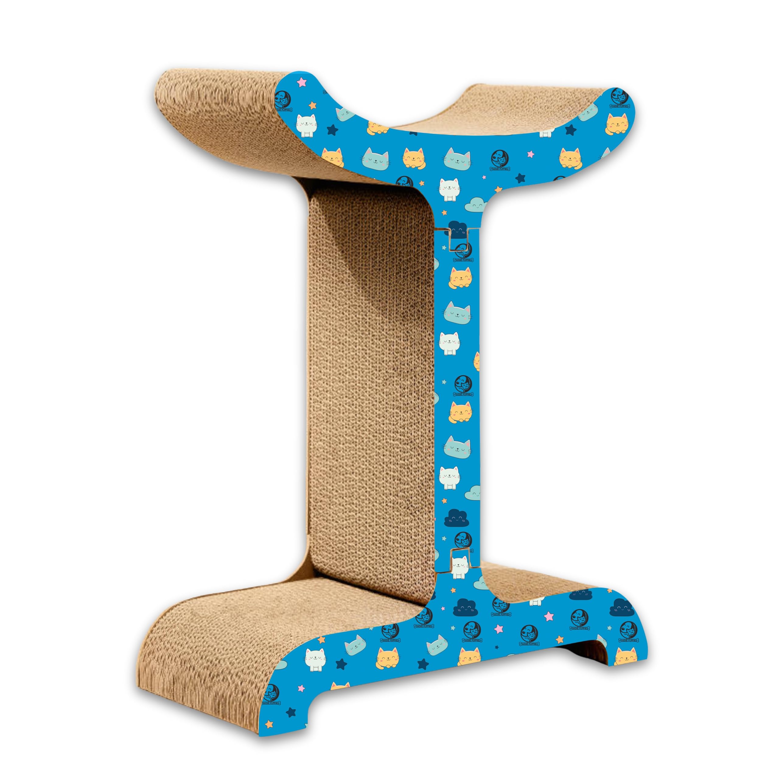 Foodie Puppies Cat Scratcher Pad with a Catnip and 16 Screws for Cats & Kittens - (i-Shape Scratcher) | Durable Corrugated Scratching House, Easy to Assemble | Furniture Protection, Play & Relax-image-38