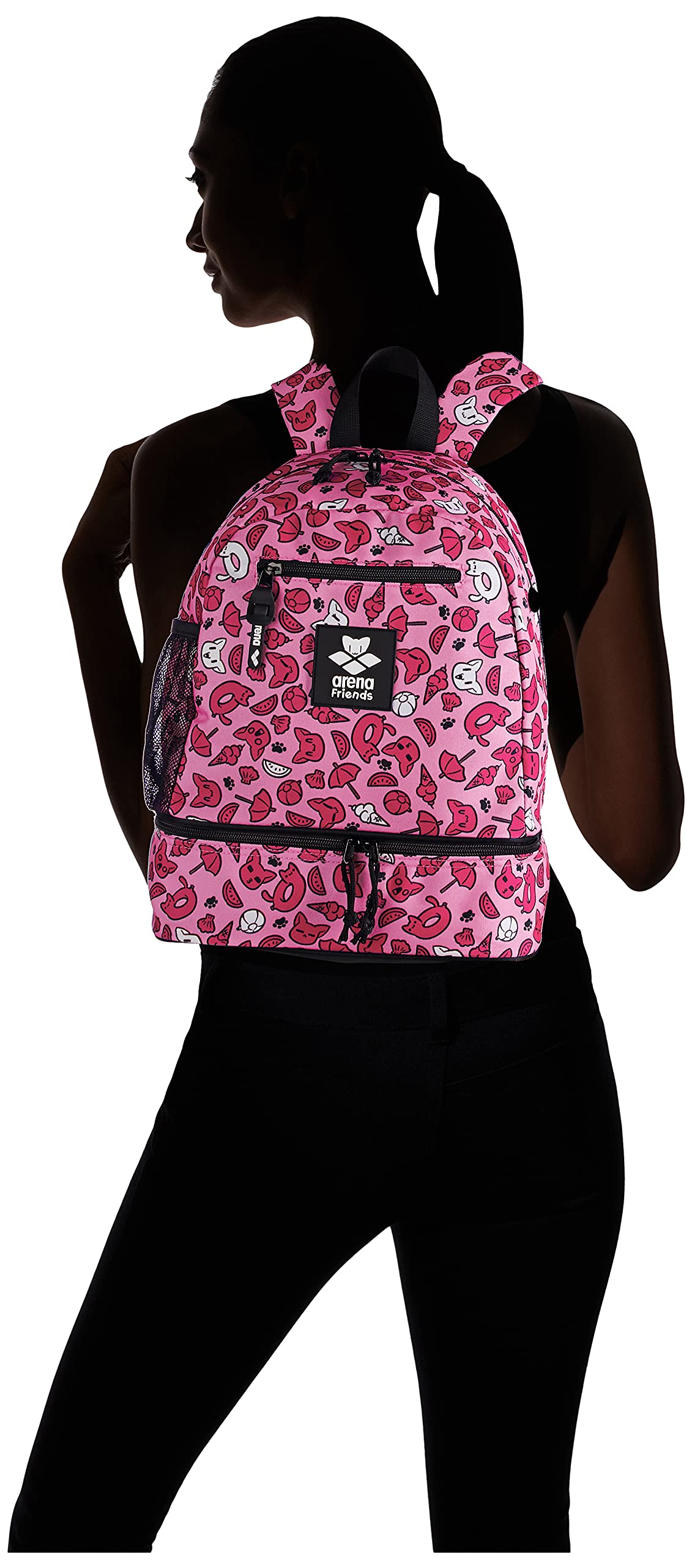 arena Team Friends 20 Sac à Dos Enfant 20L pour Natation, Sport et Loisirs, Idéal pour Enfants de 1 à 9 Ans, Poche pour Bouteille et Compartiment Séparé pour Chaussures