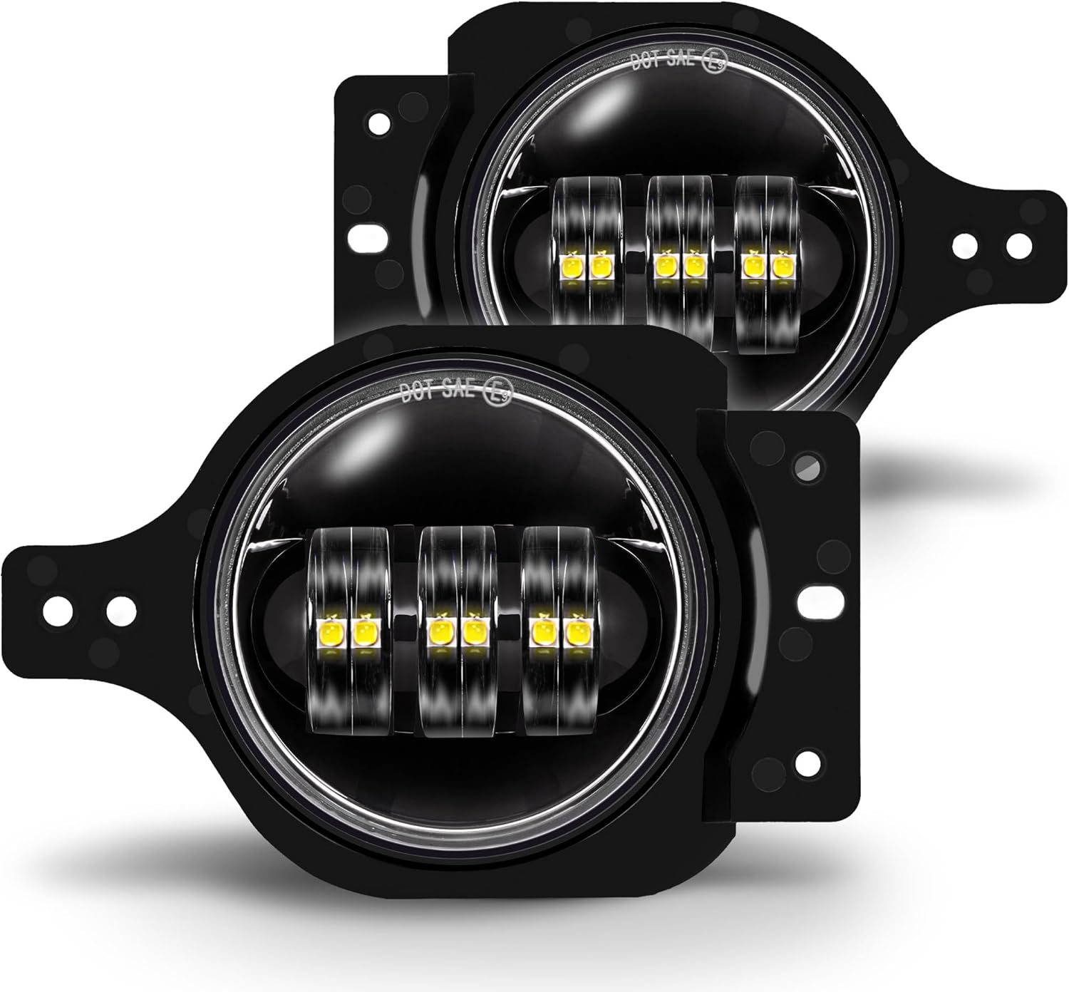 TRUE MODS 4-inch 60W LED Fog Lights Replacement for 2018+ Jeep Wrangler JL JLU Gladiator JT Sport Front Plastic Bumper Off-Road Fog Lamp Round Driving Light Bulb Accessories