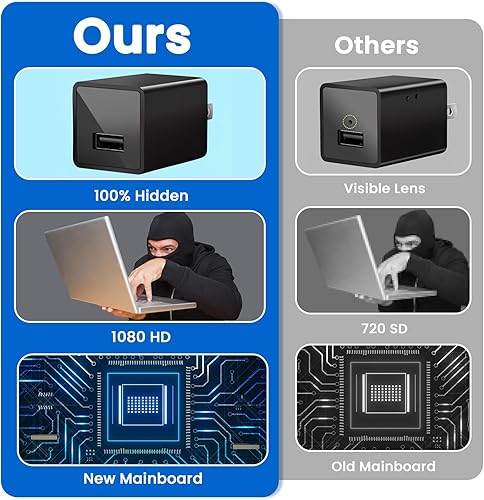 Miniatura 2 de Cámara de 1080P con cargador USB WiFi, cámara de niñera con visión nocturna y detección de movimiento, cámara de seguridad inalámbrica para