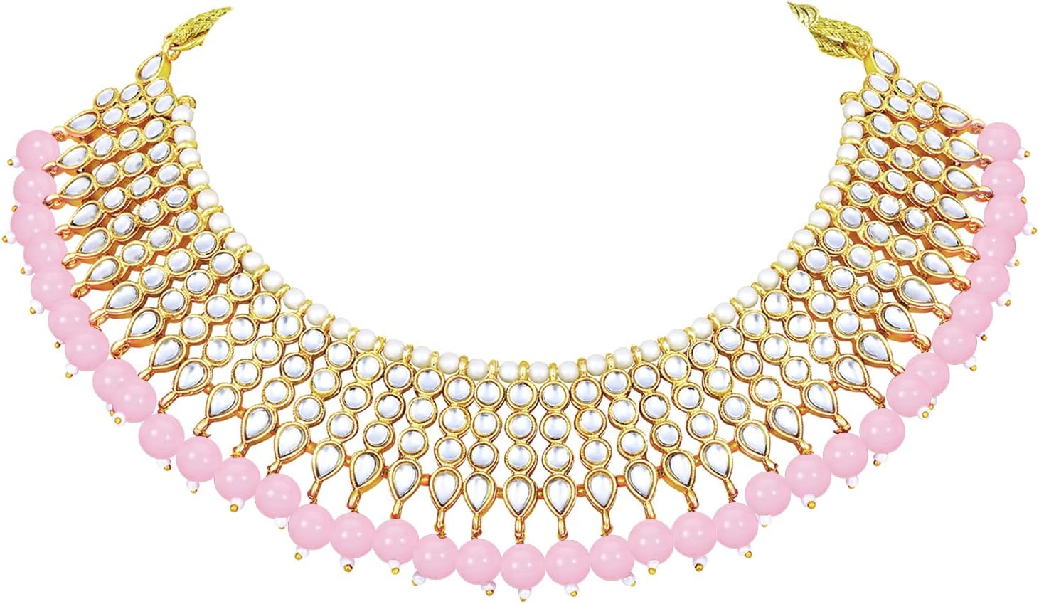 Aheli Indian Blue Color Beaded Necklace Dangle Earrings Maang Tikka Indian Bollywood Style Fashion Ethnic Bharatanatyam jewellery set Gift for Women - Image 5