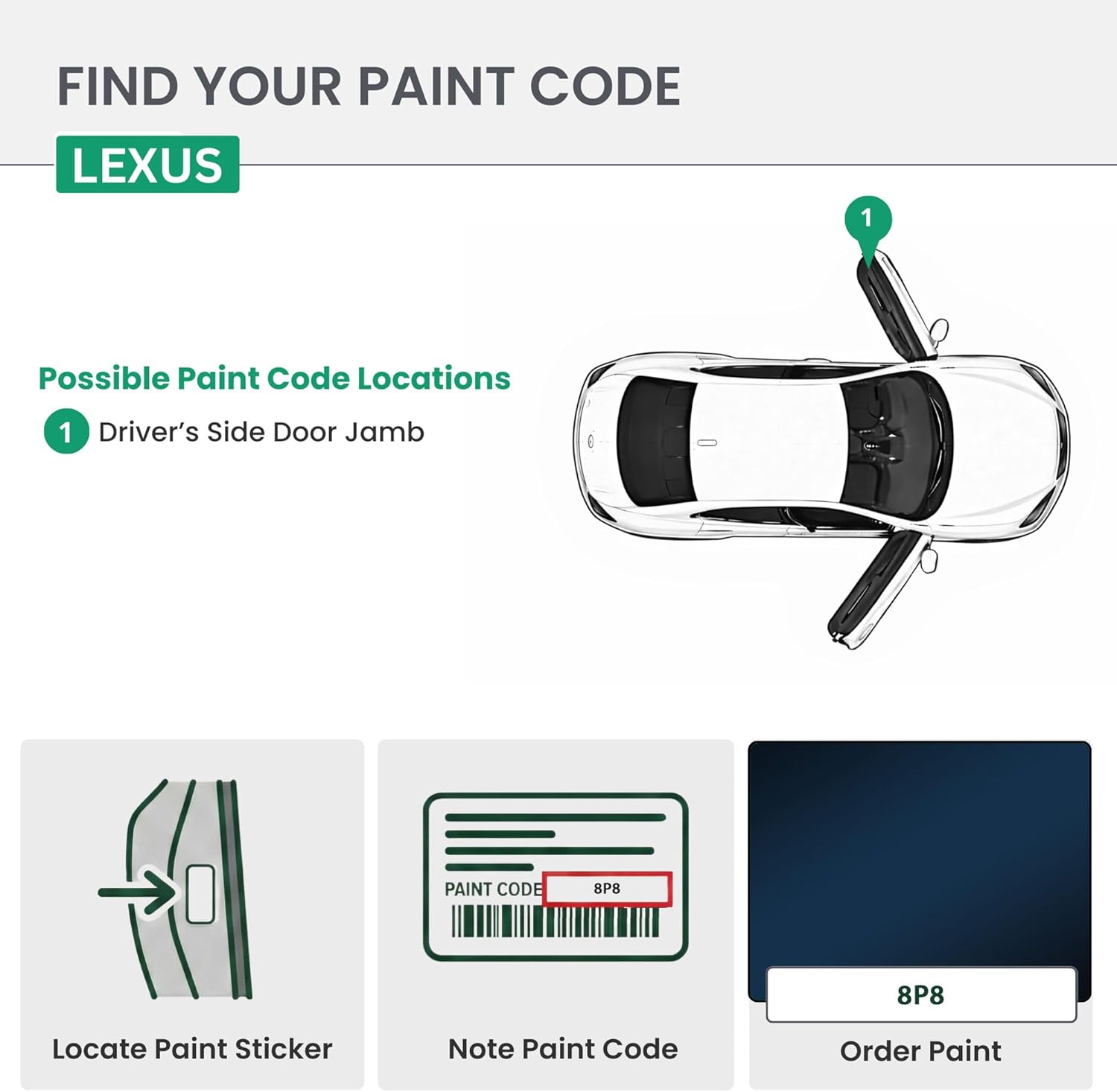 ERA Paints - 8P8 - Blue Onyx Pearl for LEXUS Exact OEM Color Match Automotive Touch Up Paint for Cars - Scratch & Chip Repair for Metal & Plastic - Premium Kit - Made in USA