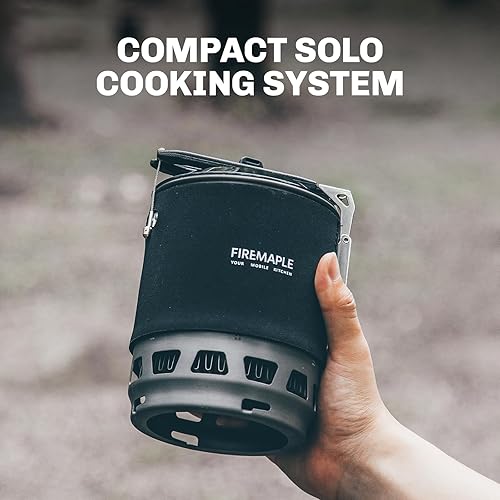 Miniatura 7 de Fire-Maple Sistema de cocción personal "Fixed Star 3" | Sistema de estufa de quemador de olla/jet con encendido eléctrico | Ideal para senderismo,