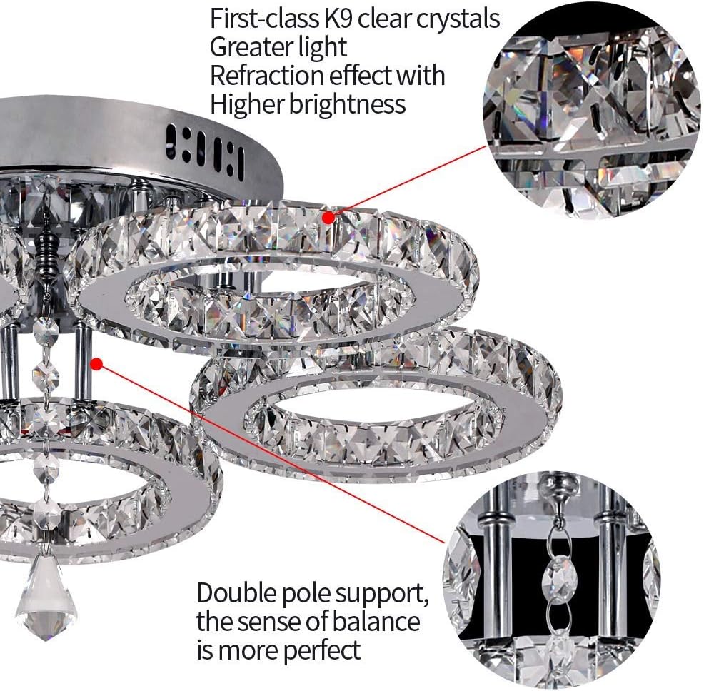 Csillár oldalnézet és kristály részletek