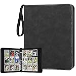 GERMUN 9 Pocket Card Binder, Premium Zip Trading Card Binder, 720 Double Sided Pocket PU Card Collection Binder, Collector Card Album, Card Folder for MTG, TCG, Sports Cards, Game Cards (Black1)