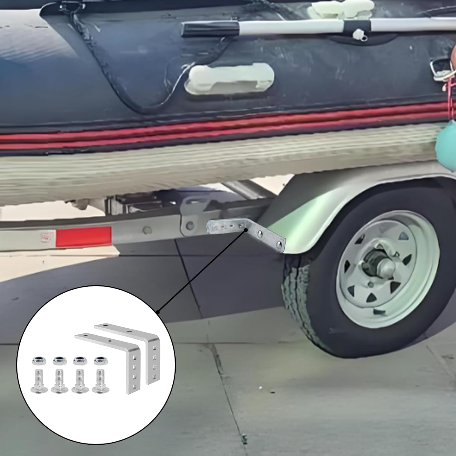 2 PCS Flush Fender Bracket,Heavy Duty Trailer Fenders Brackets Kit for Flush Trailer & Boat Trailers,Galvanized Metal Brackets for 8" & 12" Fenders-RV Protection,Towing,Marine.