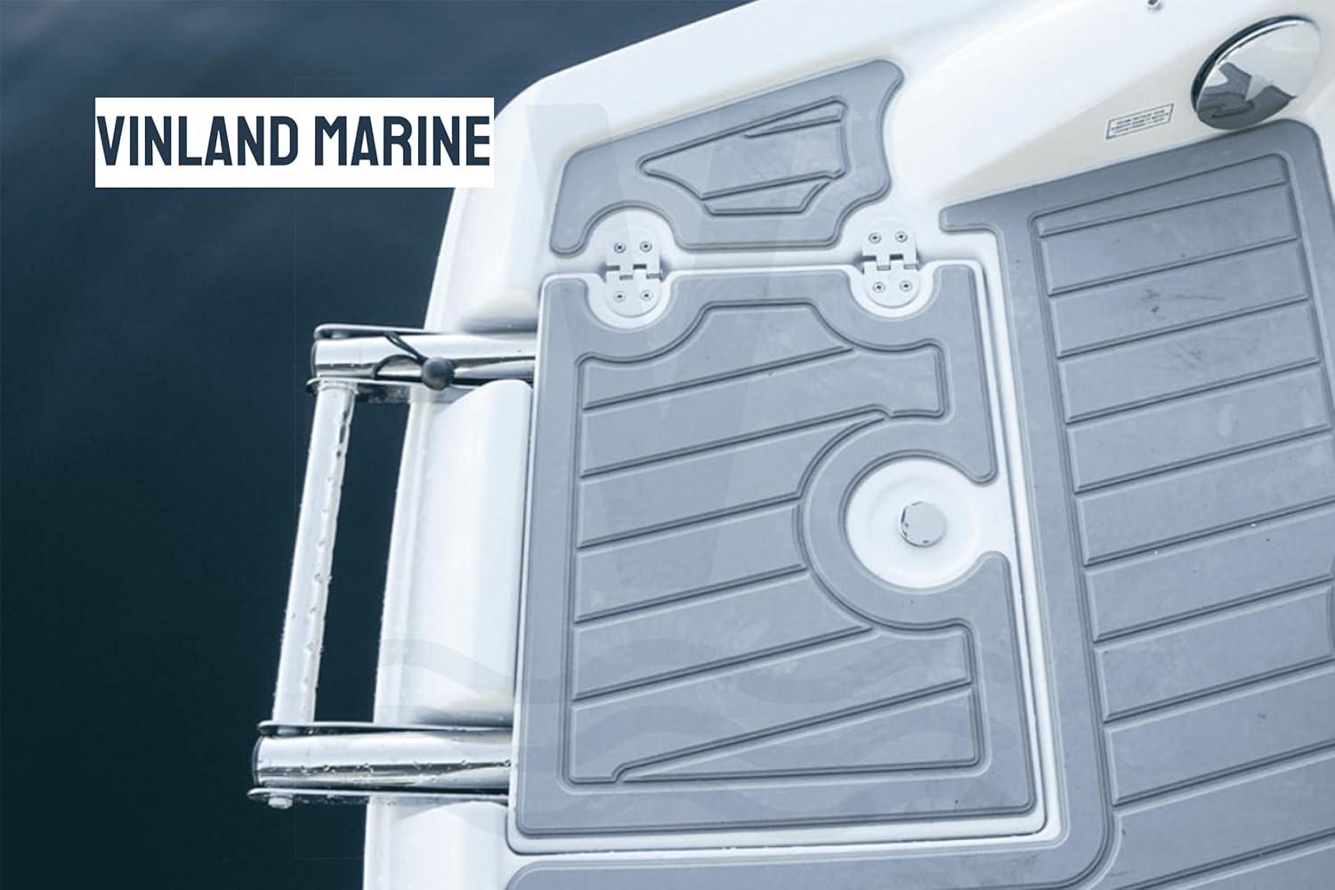 Vinland Marine 4-Step Over Platform Boat Ladder w/Horizontal Handle 304 Stainless Steel Telescoping Boat Ladder Pontoon, Bass, Jon