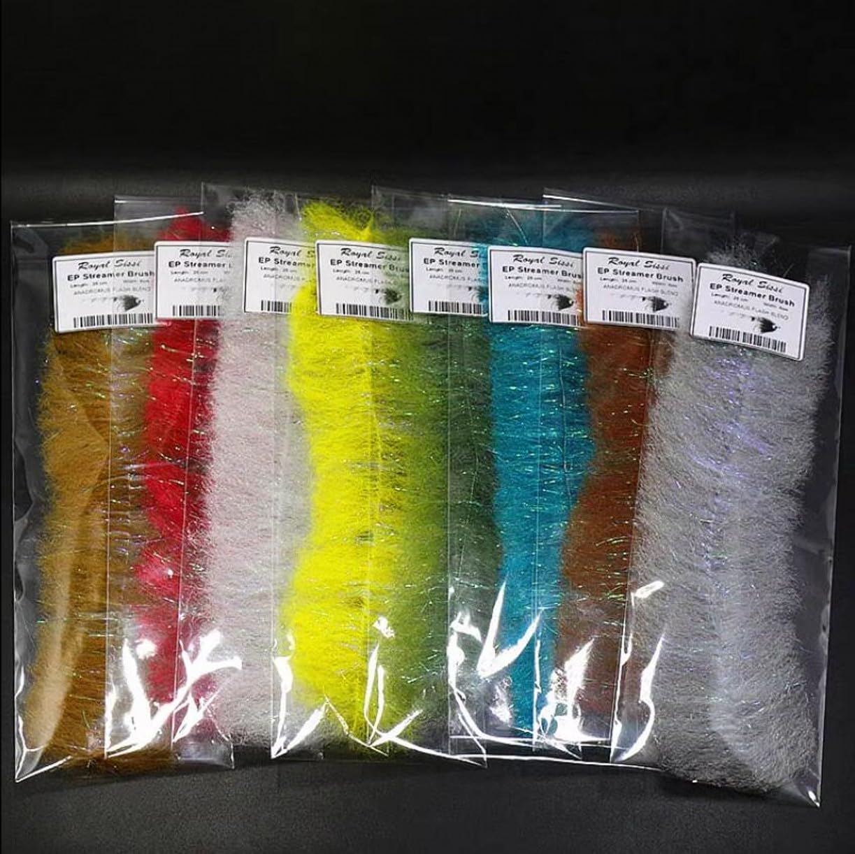 WellieSTR 8 Color Soft EP Streamer Brushes,Classic Streamer Fly Tying Material baitfish Flash Brushes
