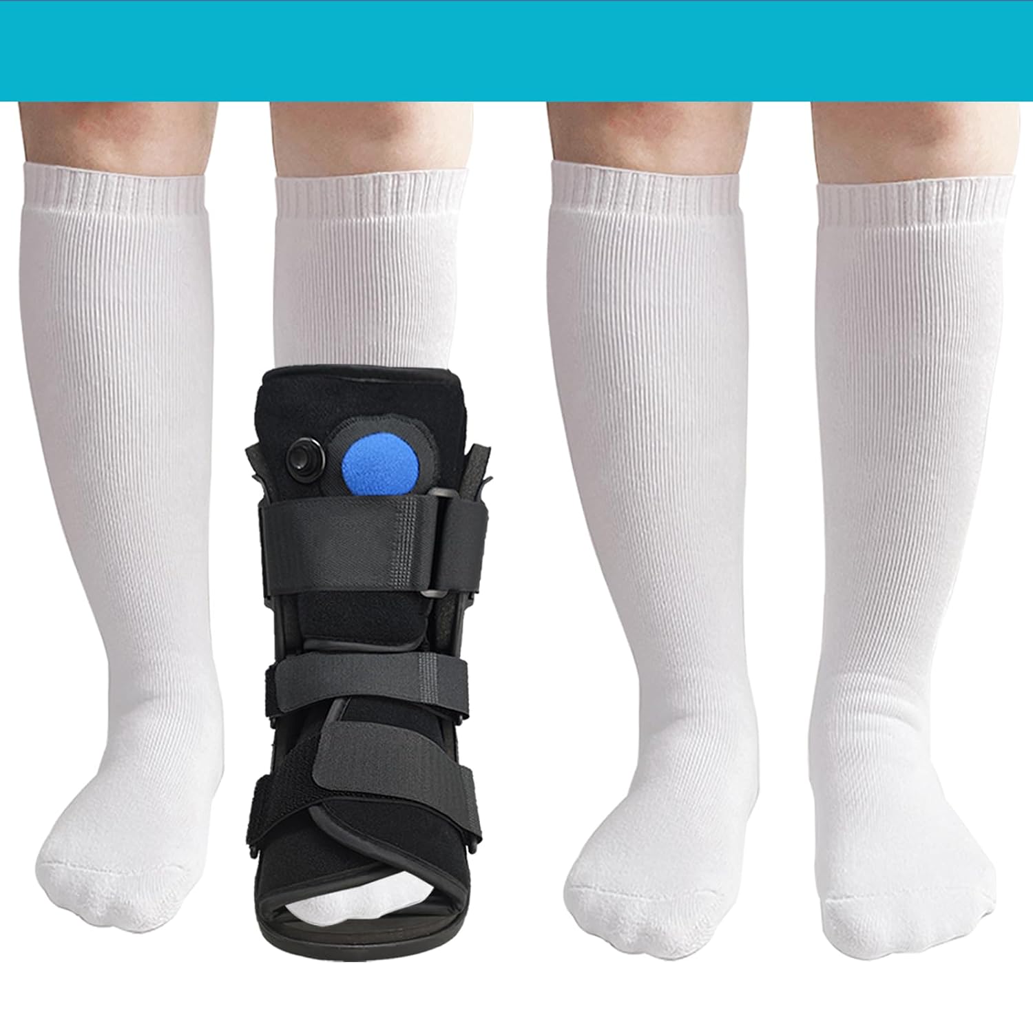 Replacement Sock Liner for Orthopedic Walking Boot Socks Walking Boots Cover Under Cam Walkers Tube Cast Socks Foot Boot for Injured Broken Foot, A Pair
