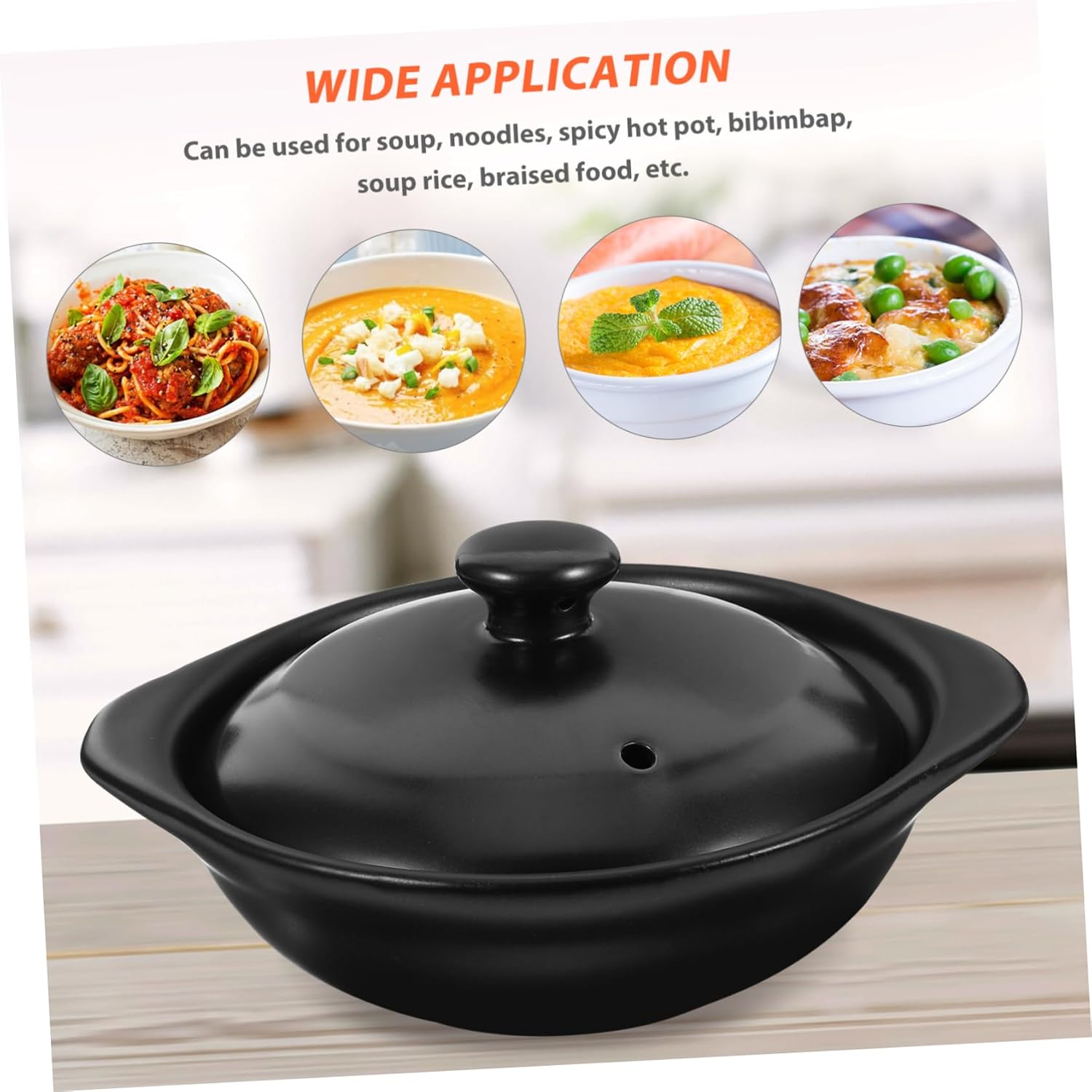 ULTECHNOVO Ceramic Casserole Stewing Pot Soup Pot Bibimbap Cooking Place Cookware