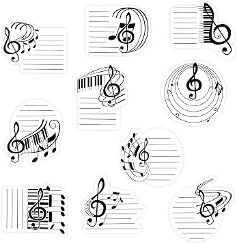 10 Pack Music Themed Sticky Note,Cute Music Notes Lined Self-Stick Notes Memo Pads Musical Notes Message Reminder Sticky Pads for Kid Student Reminder School Office Supplies Party Favor