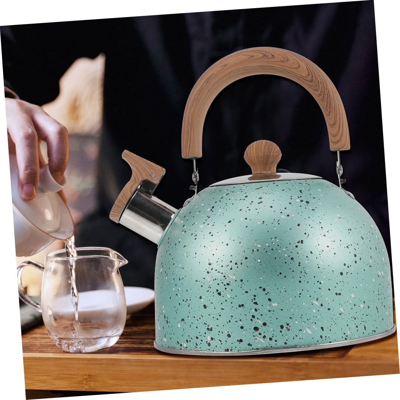 Mipcase Hervidor de Agua Grande de Acero Inoxidable con Base Resistente al Calor, Capacidad de 3 L, Diseño Robusto y Silbato para Uso en Restaurante u Oficina
