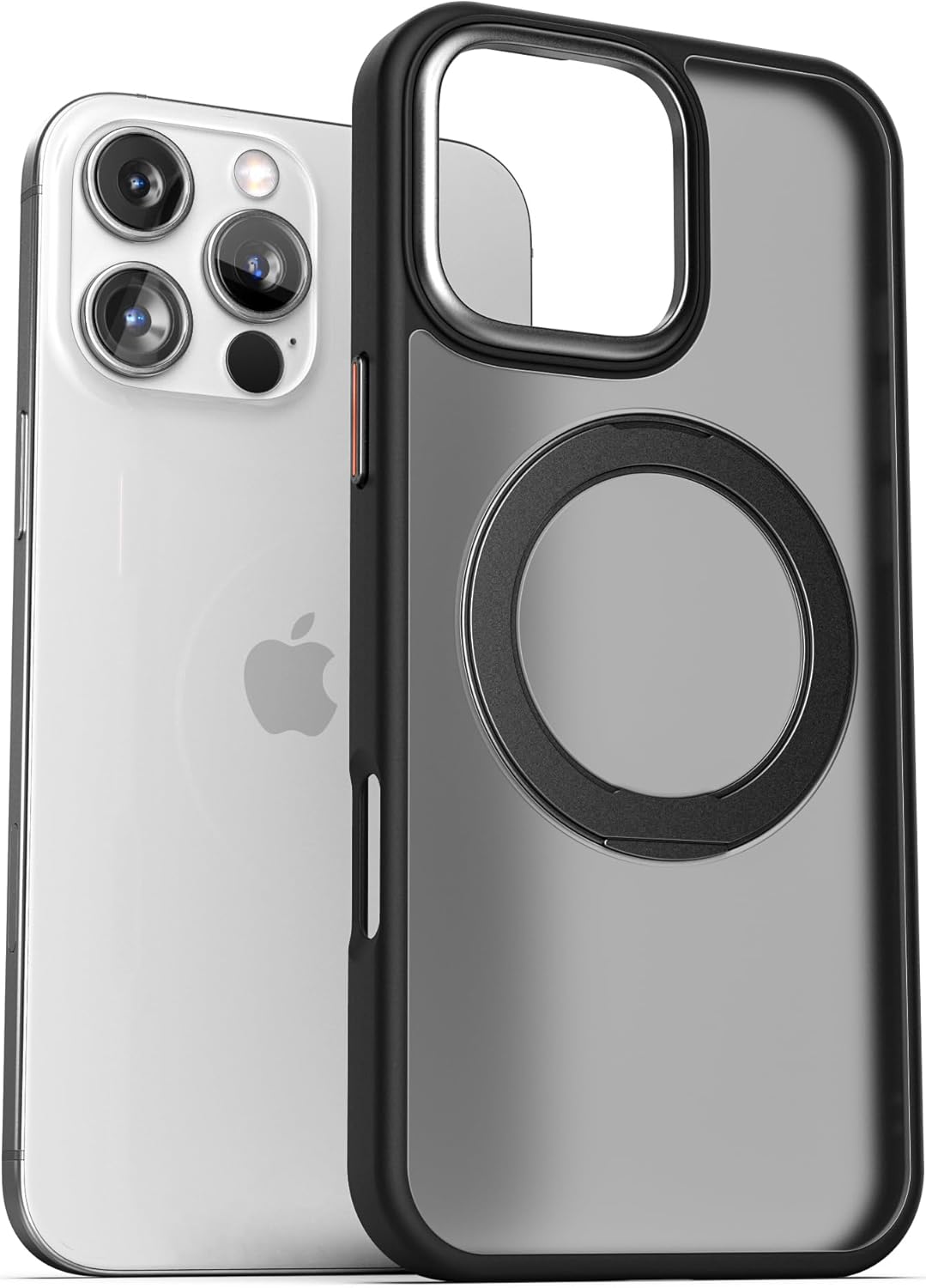 Encased Belt Case Designed for iPhone 16 Pro (2024) - Compatible with MagSafe, Holster Clip, Built-in Magnetic Kick Stand (Black)