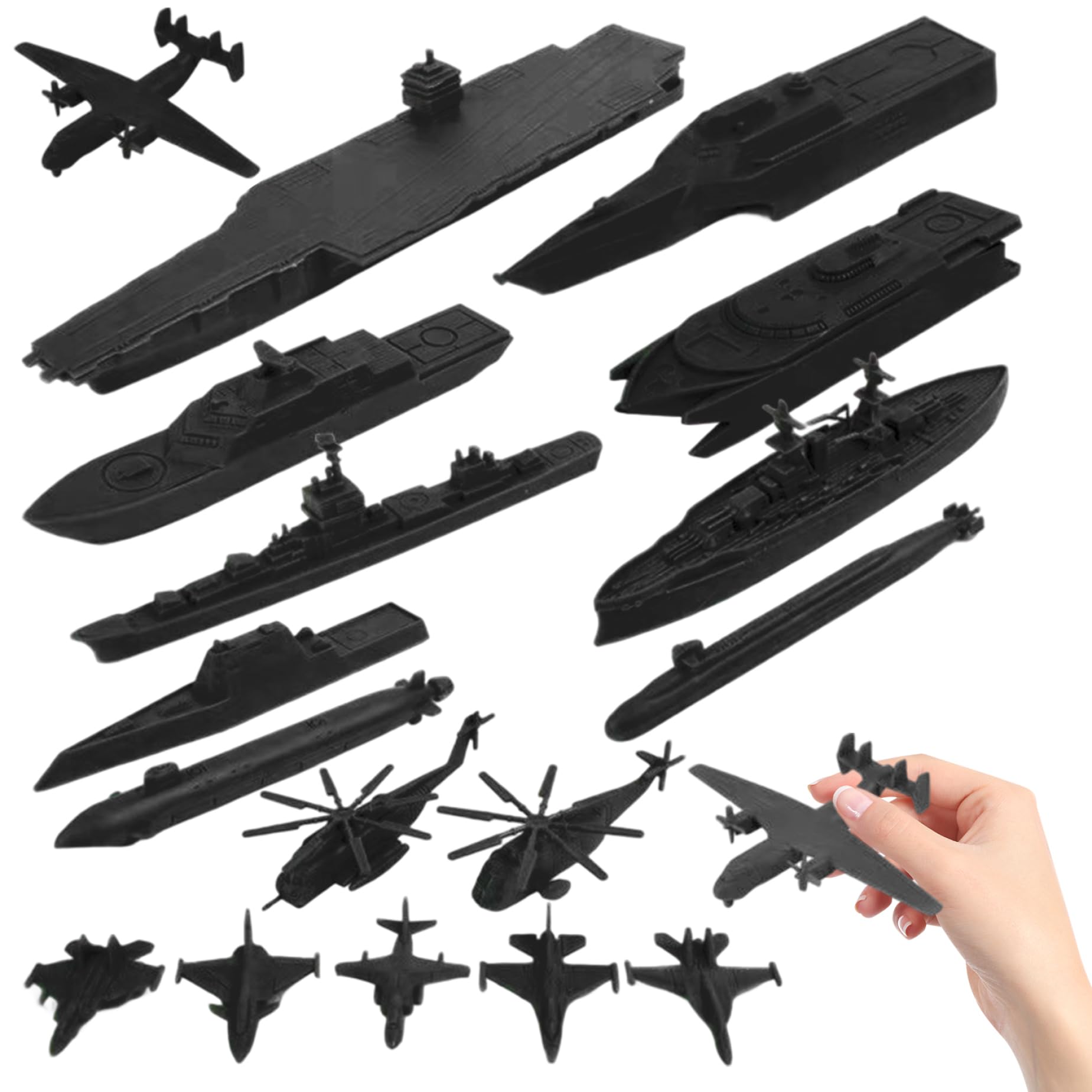 Jouet de cuirassé 17 pièces/Ensemble, Ensemble de cuirassé proportionnel réaliste Comprenant des navires et des Avions, Moteur éducatif et Fin pour Enfants, décoration la Maison