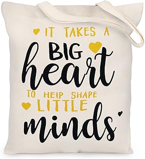 NatuBeau Teacher Gifts for Women Best Teacher Appreciation Gifts Teacher Tote Bag Canvas Teacher Bag with Pocket Reusable Teacher Grocery Shopping Bags Gift Bag for Teachers