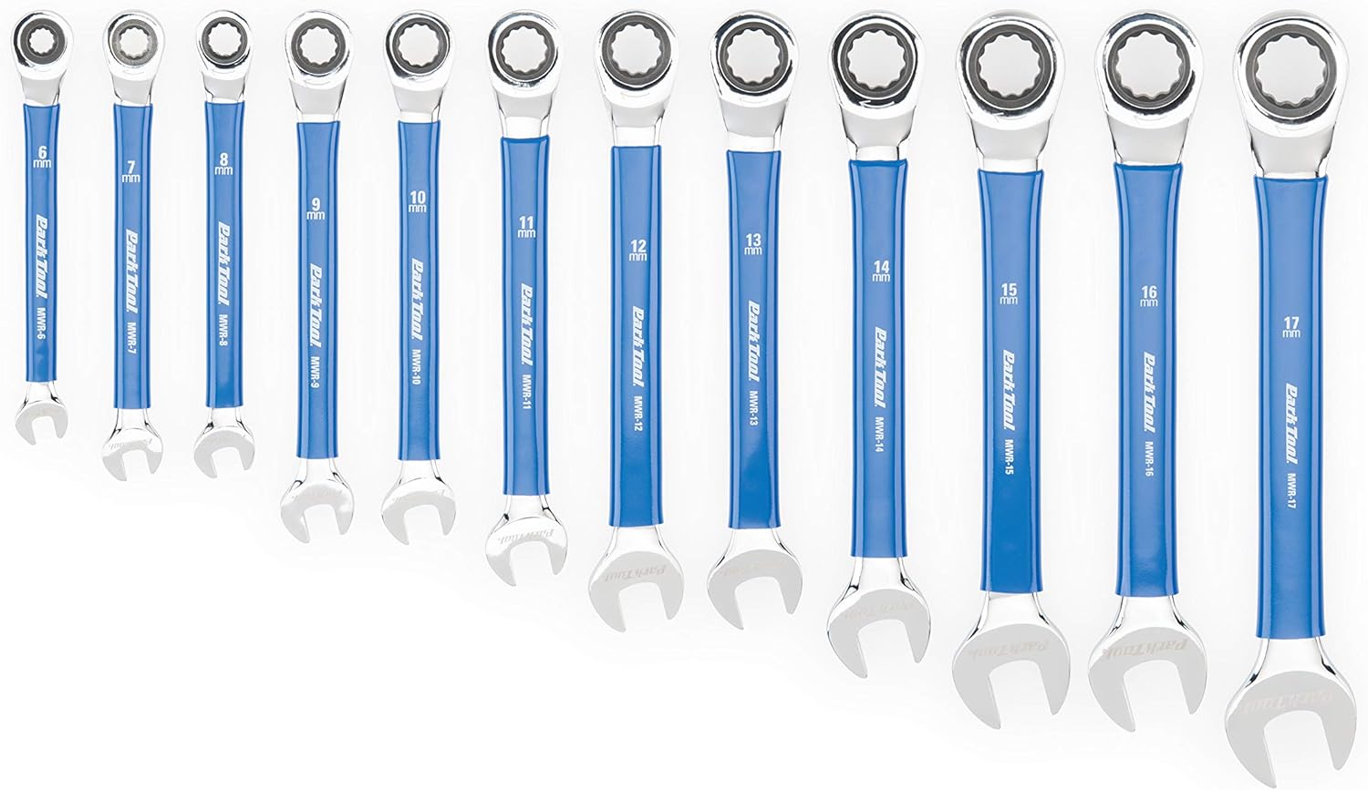 Park Tool MWR-SET Ratcheting Metric Wrench Set,6mm 17mm Tool,Blue/Silver