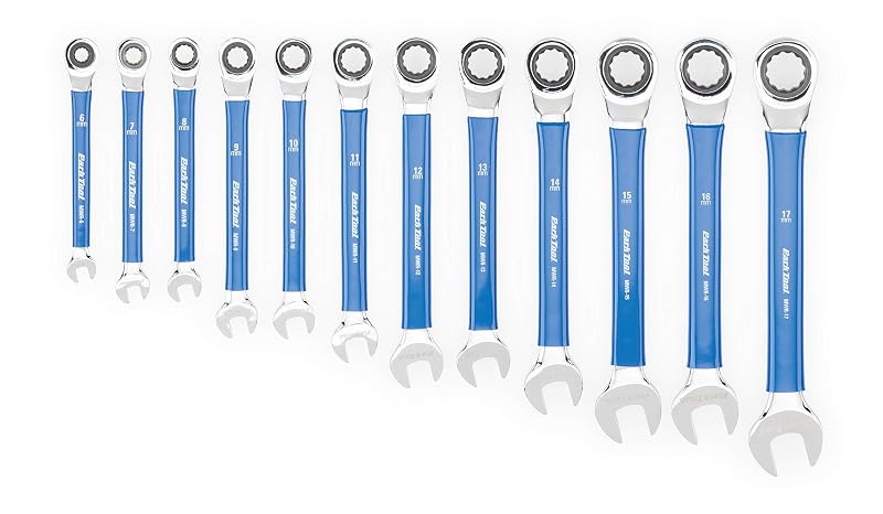 Jogo de Chaves Combinadas com Catraca Métricas Park Tool MWR-SET, 6 a 17 mm, Aço Cromo-Vanádio, Azul e Prata